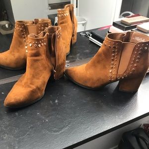 Brown ankle booties